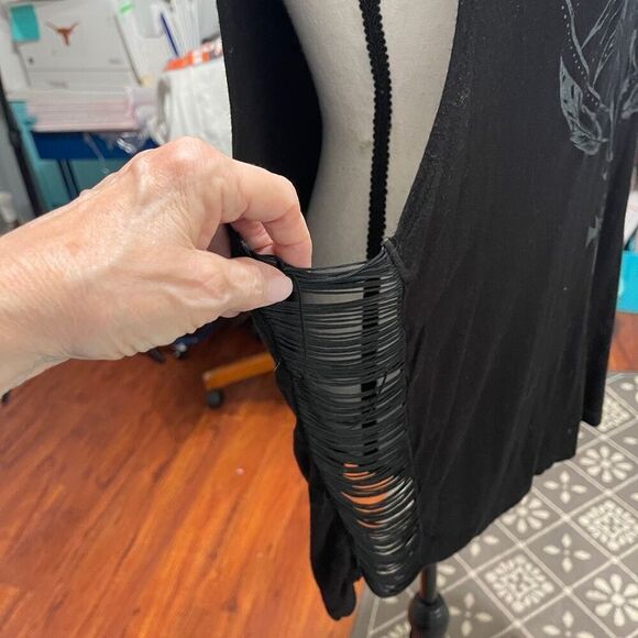 Sullen Angels Women's Desert Muscle Fringe Tank Top Black Size XL - Picture 7 of 8